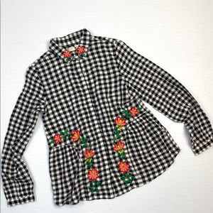 Zara girls checkered top blouse Shirt size 10